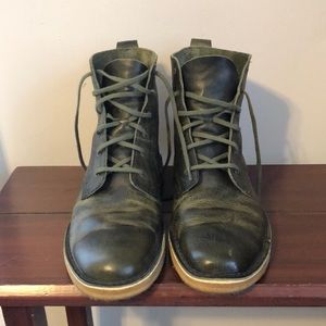 Clarks Originals Desert Mali GREEN Leather Boots Gum Crepe Sole